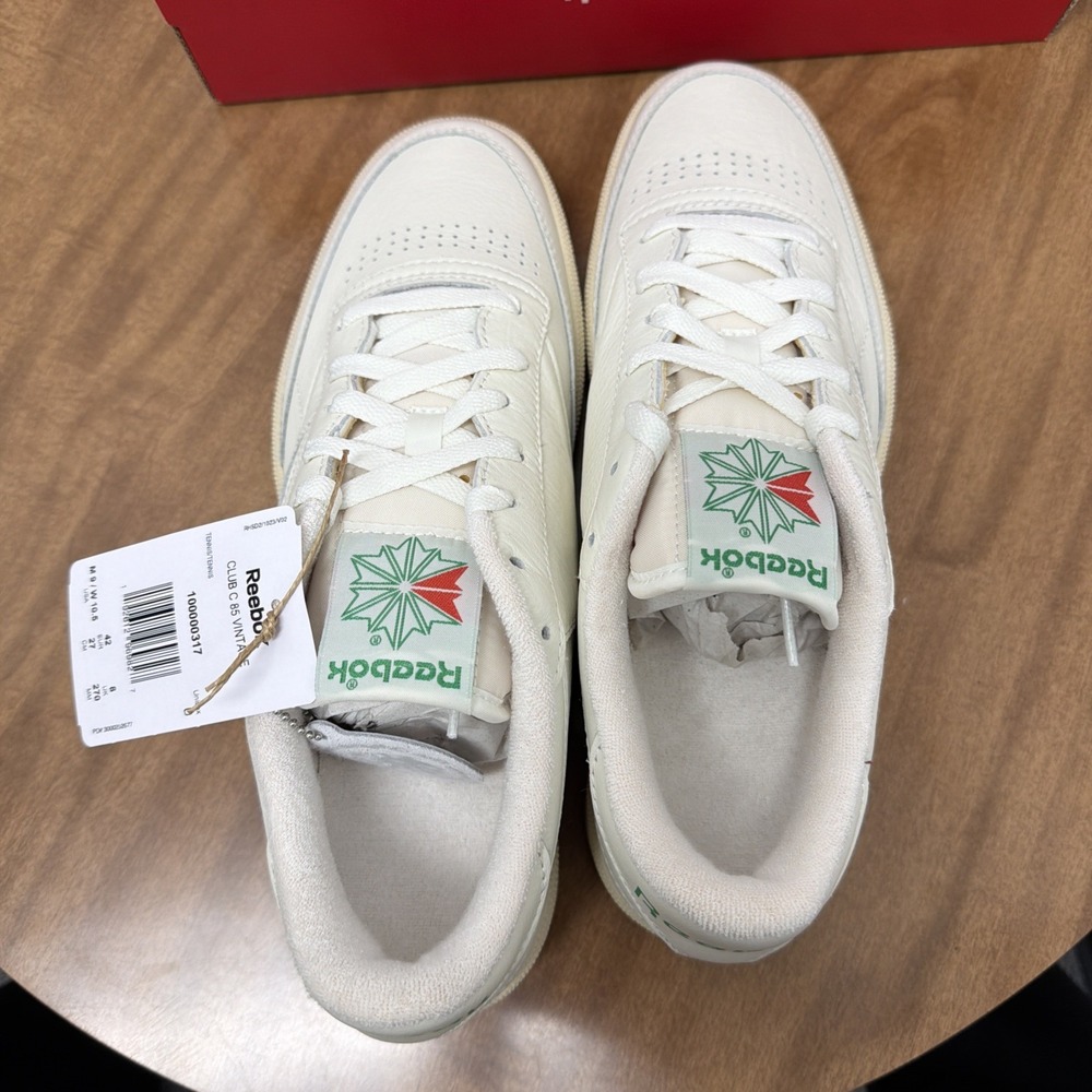 Men Reebok Club C 85 Vintage Shoes Sneakers Chalk White Green Size 9 100000317 - Picture 8 of 11